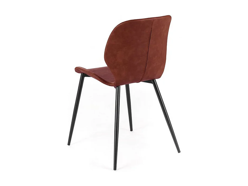 Set di 4 sedie eleganti in similpelle bordeaux "Liam" soft touch vintage cm 45x55 83h