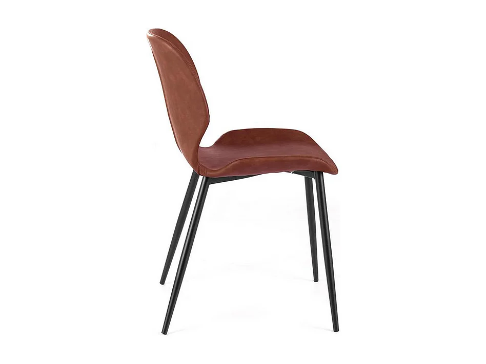 Set di 4 sedie eleganti in similpelle bordeaux "Liam" soft touch vintage cm 45x55 83h