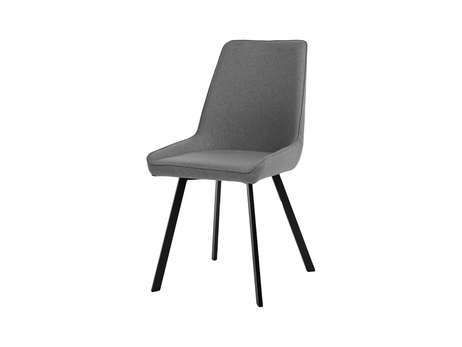 Lot de 4 chaises de salon modernes en tissu gris foncé "Woody" avec pieds en métal 46x57 cm 80h