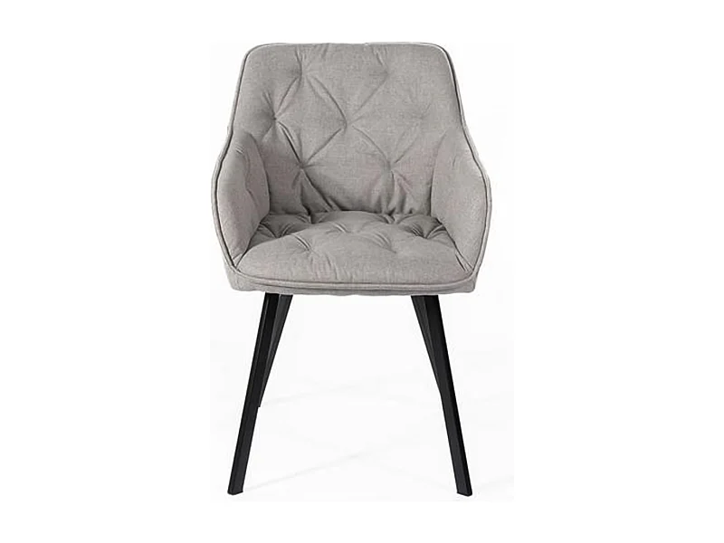 Set di 4 sedie imbottite grigio chiaro "Dalia" da soggiorno in tessuto gambe in metallo verniciato cm 55x60 79h