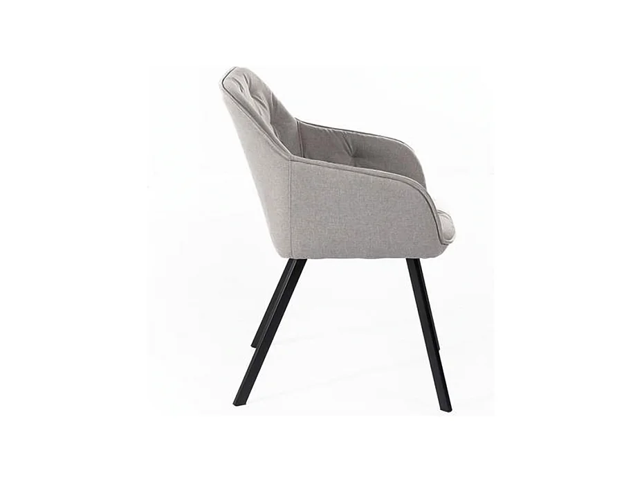 Set di 4 sedie imbottite grigio chiaro "Dalia" da soggiorno in tessuto gambe in metallo verniciato cm 55x60 79h