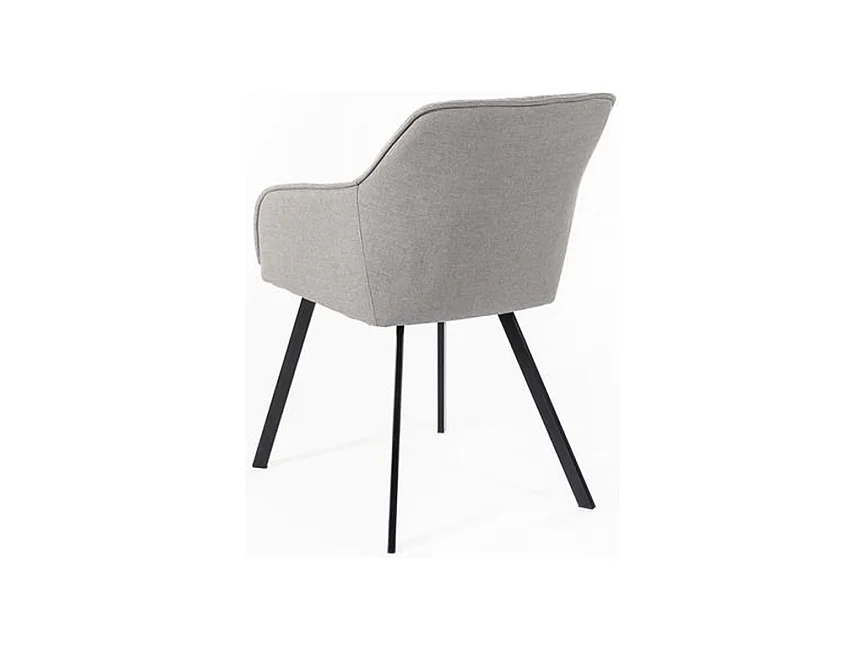 Set di 4 sedie imbottite grigio chiaro "Dalia" da soggiorno in tessuto gambe in metallo verniciato cm 55x60 79h