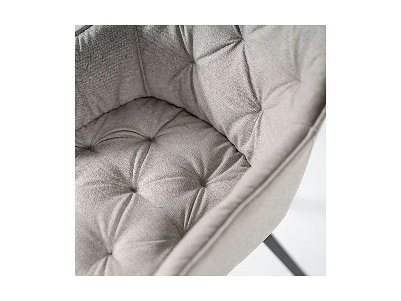 Set di 4 sedie imbottite grigio chiaro "Dalia" da soggiorno in tessuto gambe in metallo verniciato cm 55x60 79h