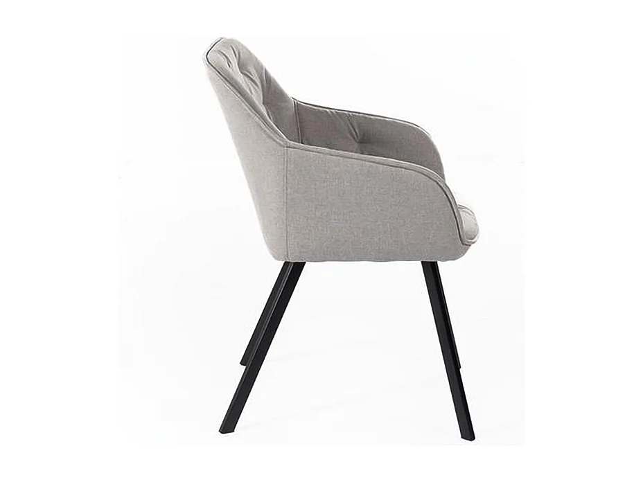 Set di 4 sedie imbottite grigio chiaro "Dalia" da soggiorno in tessuto gambe in metallo verniciato cm 55x60 79h