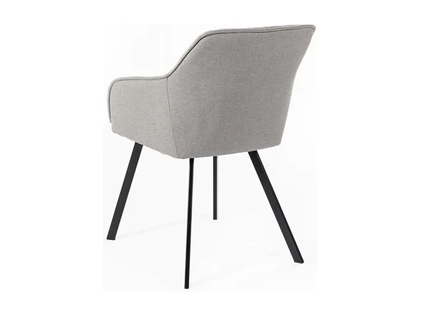 Set di 4 sedie imbottite grigio chiaro "Dalia" da soggiorno in tessuto gambe in metallo verniciato cm 55x60 79h