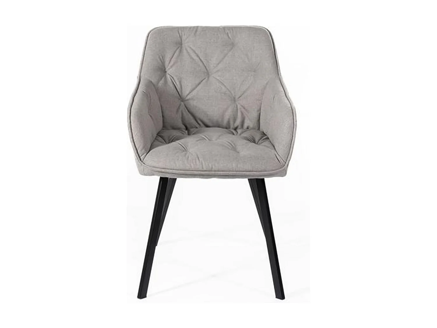 Set di 4 sedie imbottite grigio chiaro "Dalia" da soggiorno in tessuto gambe in metallo verniciato cm 55x60 79h