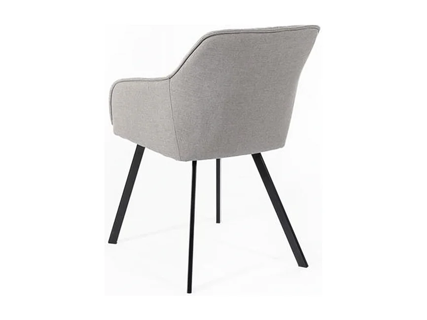 Set di 4 sedie imbottite grigio chiaro "Dalia" da soggiorno in tessuto gambe in metallo verniciato cm 55x60 79h