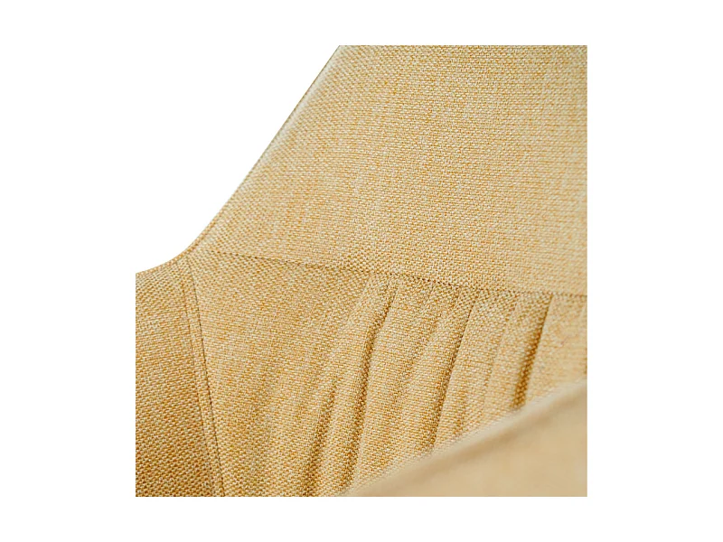 Lot de 4 chaises rembourrées "Anémone", fauteuils de salon modernes en tissu jaune clair