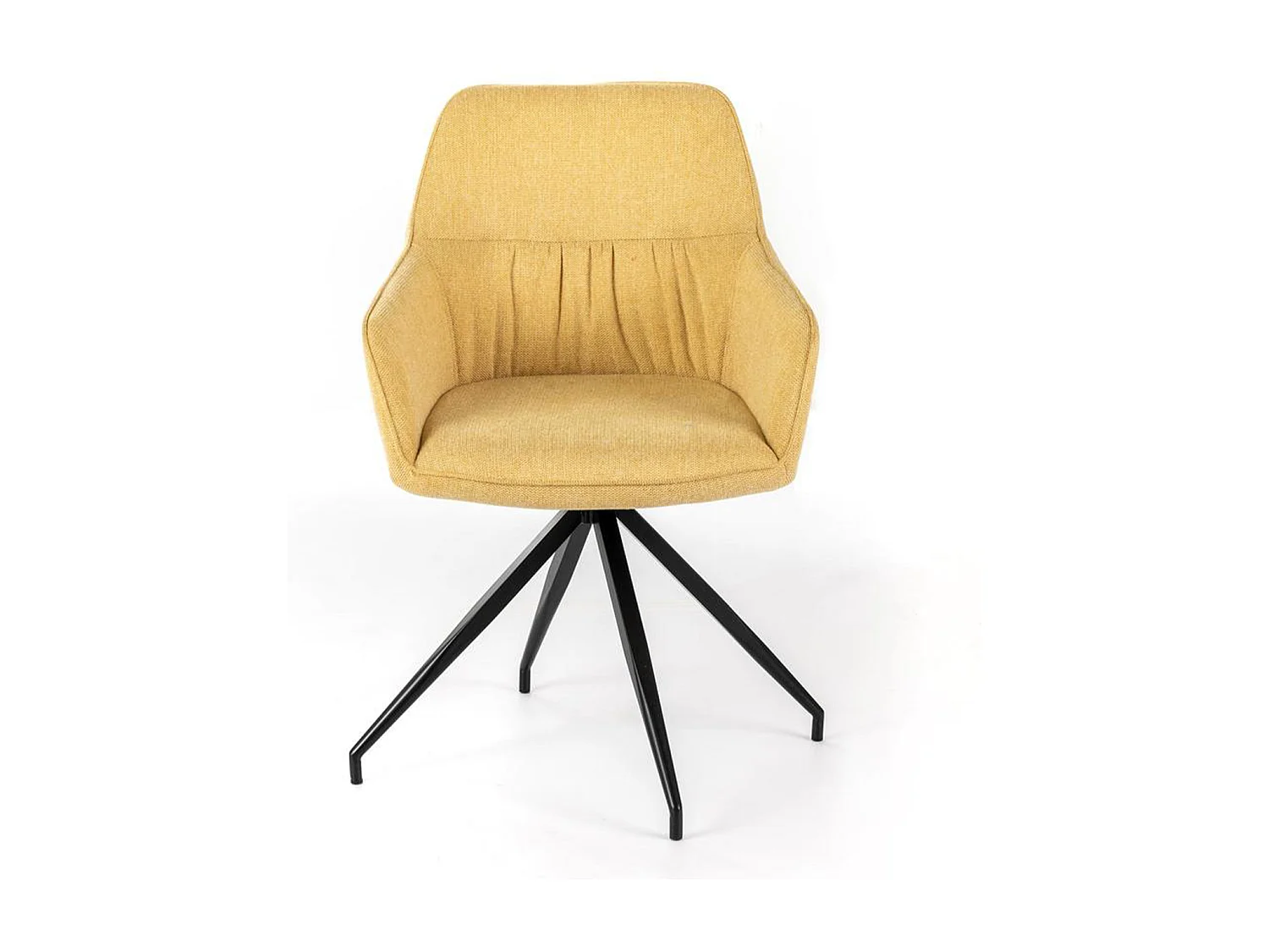 Set di 4 sedie imbottite "Anemone" poltrone moderne da soggiorno in tessuto giallo chiaro