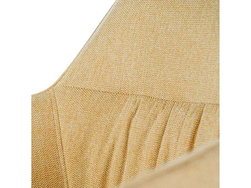 Set di 4 sedie imbottite "Anemone" poltrone moderne da soggiorno in tessuto giallo chiaro