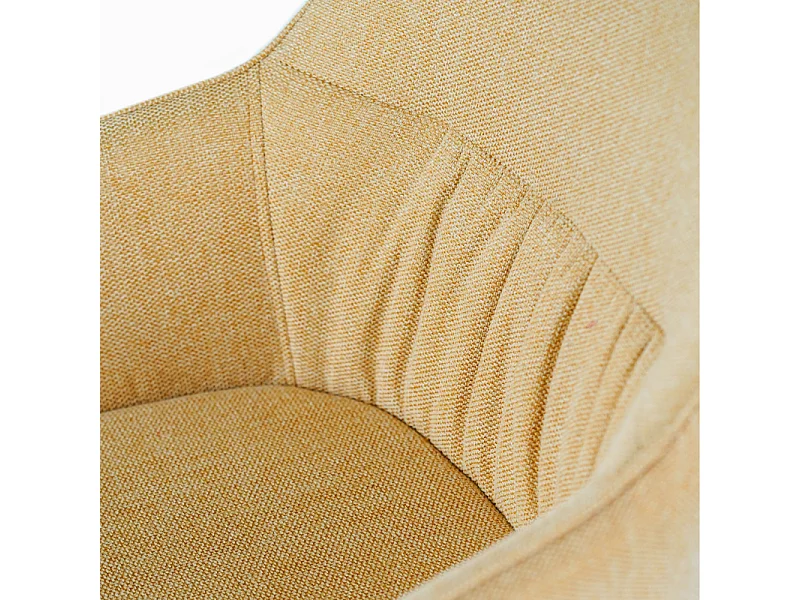 Set di 4 sedie imbottite "Anemone" poltrone moderne da soggiorno in tessuto giallo chiaro