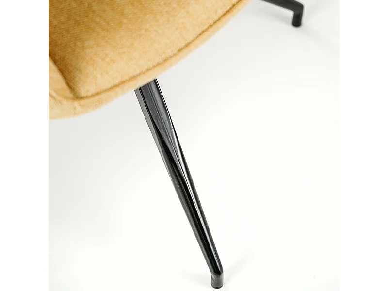 Set di 4 sedie imbottite "Anemone" poltrone moderne da soggiorno in tessuto giallo chiaro