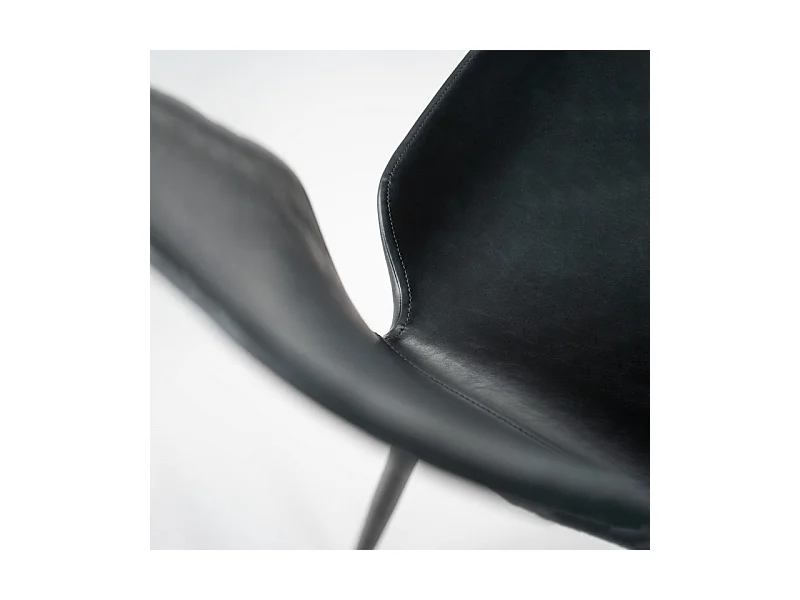 Set di 4 sedie eleganti in similpelle verde petrolio "Liam" soft touch vintage cm 45x55 83h