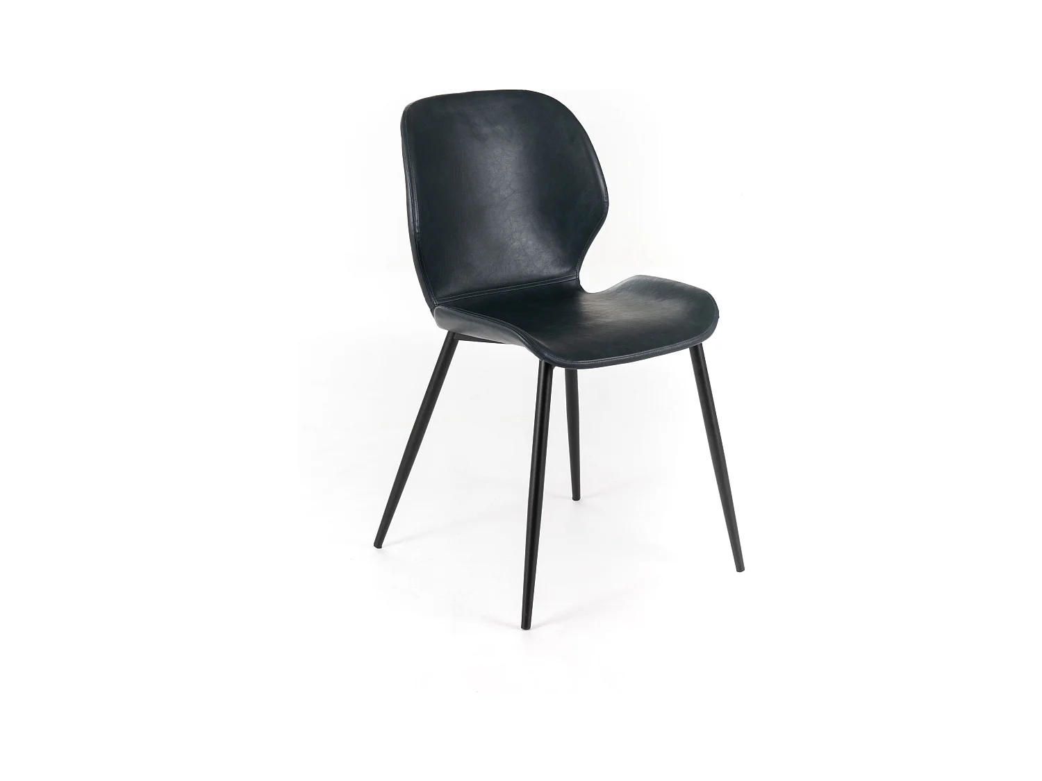 Ensemble de 4 chaises élégantes en similicuir vert pétrole "Liam" soft touch vintage cm 45x55 83h