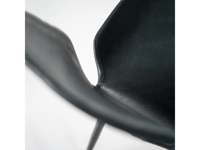 Set di 4 sedie eleganti in similpelle verde petrolio "Liam" soft touch vintage cm 45x55 83h