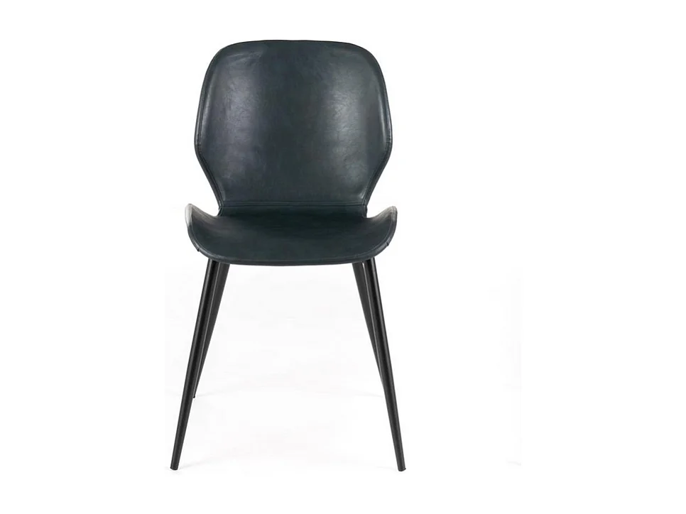 Set di 4 sedie eleganti in similpelle verde petrolio "Liam" soft touch vintage cm 45x55 83h