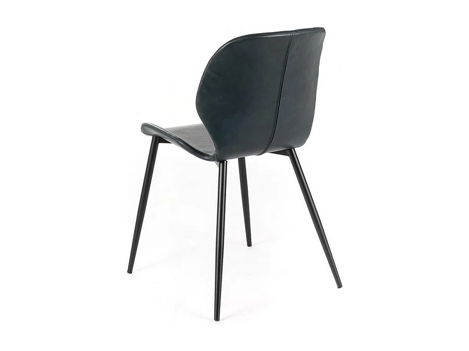 Set di 4 sedie eleganti in similpelle verde petrolio "Liam" soft touch vintage cm 45x55 83h