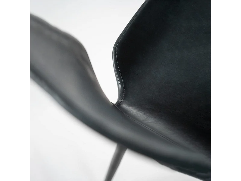 Set di 4 sedie eleganti in similpelle verde petrolio "Liam" soft touch vintage cm 45x55 83h