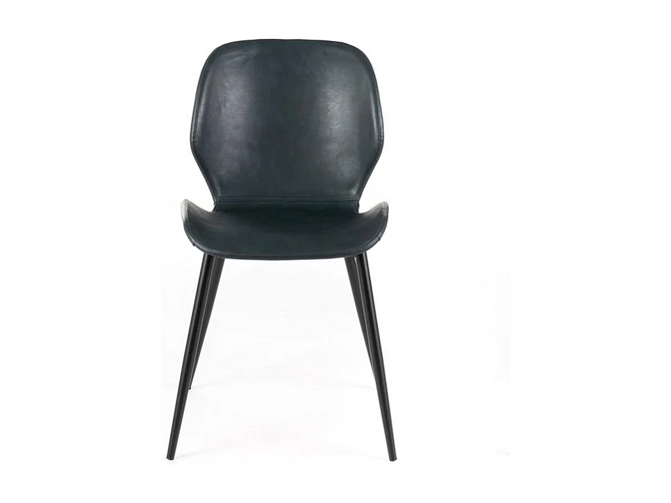 Set di 4 sedie eleganti in similpelle verde petrolio "Liam" soft touch vintage cm 45x55 83h