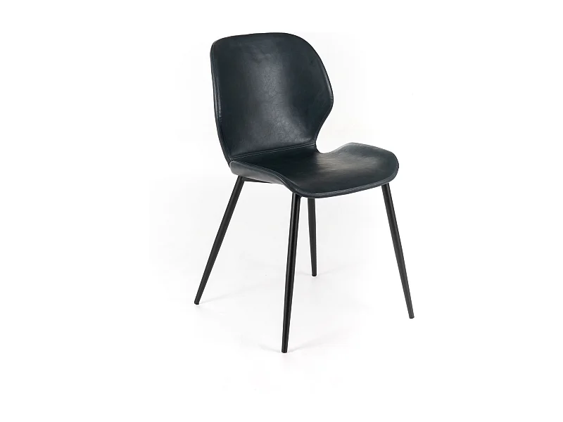 Ensemble de 4 chaises élégantes en similicuir vert pétrole "Liam" soft touch vintage cm 45x55 83h