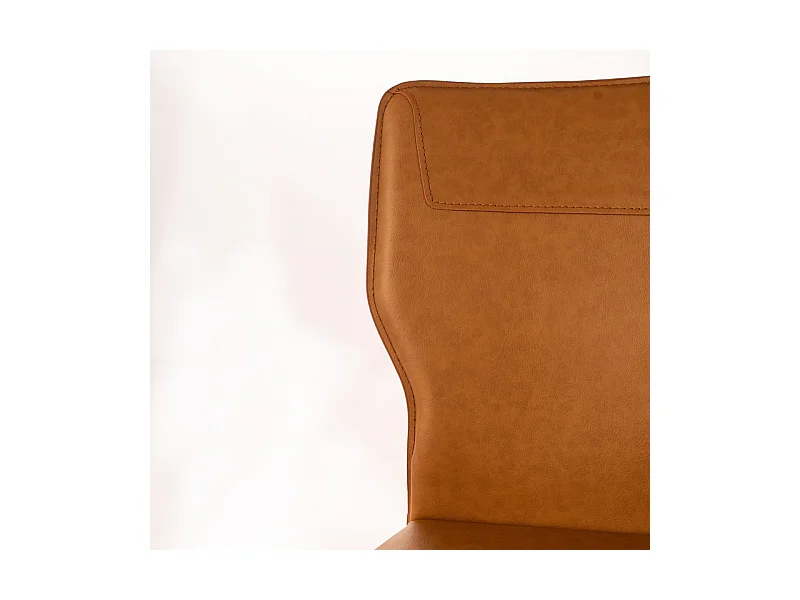 Set di 2 sedie in similcuoio marrone "Quito" moderne con gambe in metallo cm 44x56 86,5h