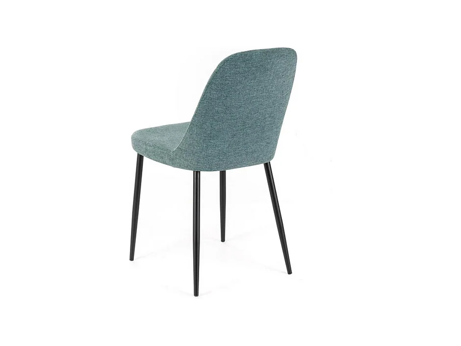 Ensemble de 4 chaises modernes en tissu vert aqua "Giglio" avec pieds en métal peint cm 46x55 85h