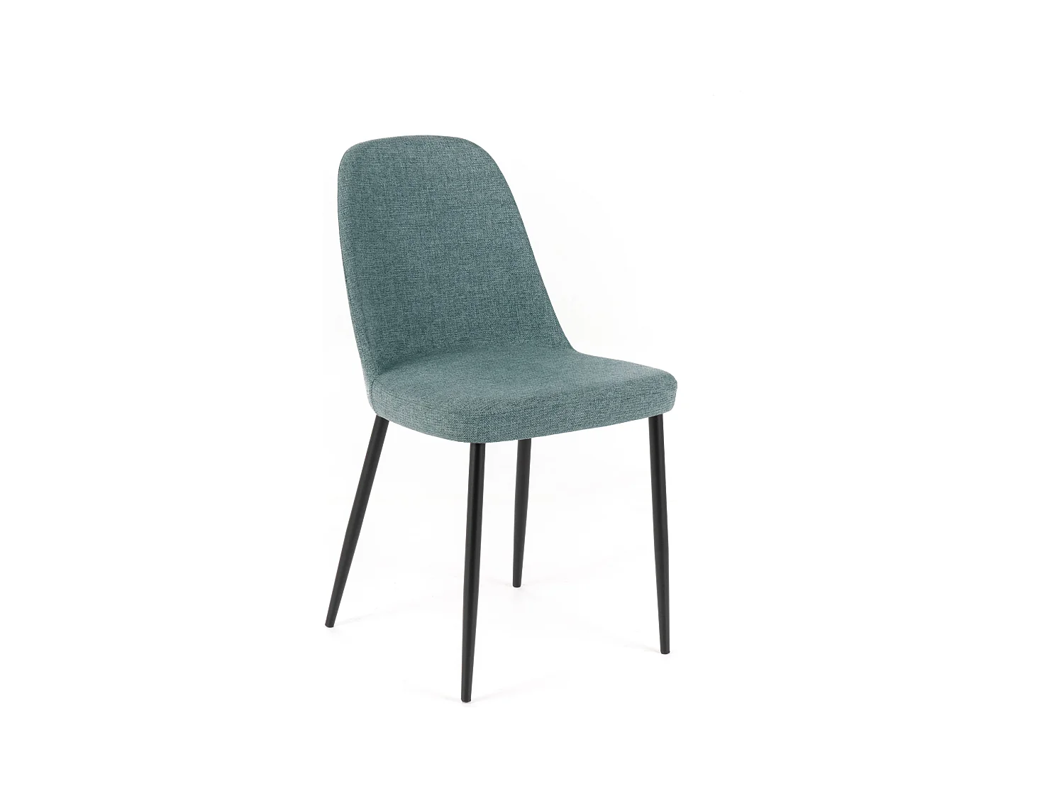 Set di 4 sedie moderne in tessuto verde acqua "Giglio" con gambe in metallo verniciato cm 46x55 85h