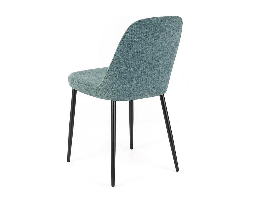 Conjunto de 4 sillas modernas en tejido verde agua "Giglio" con patas de metal pintado cm 46x55 85h