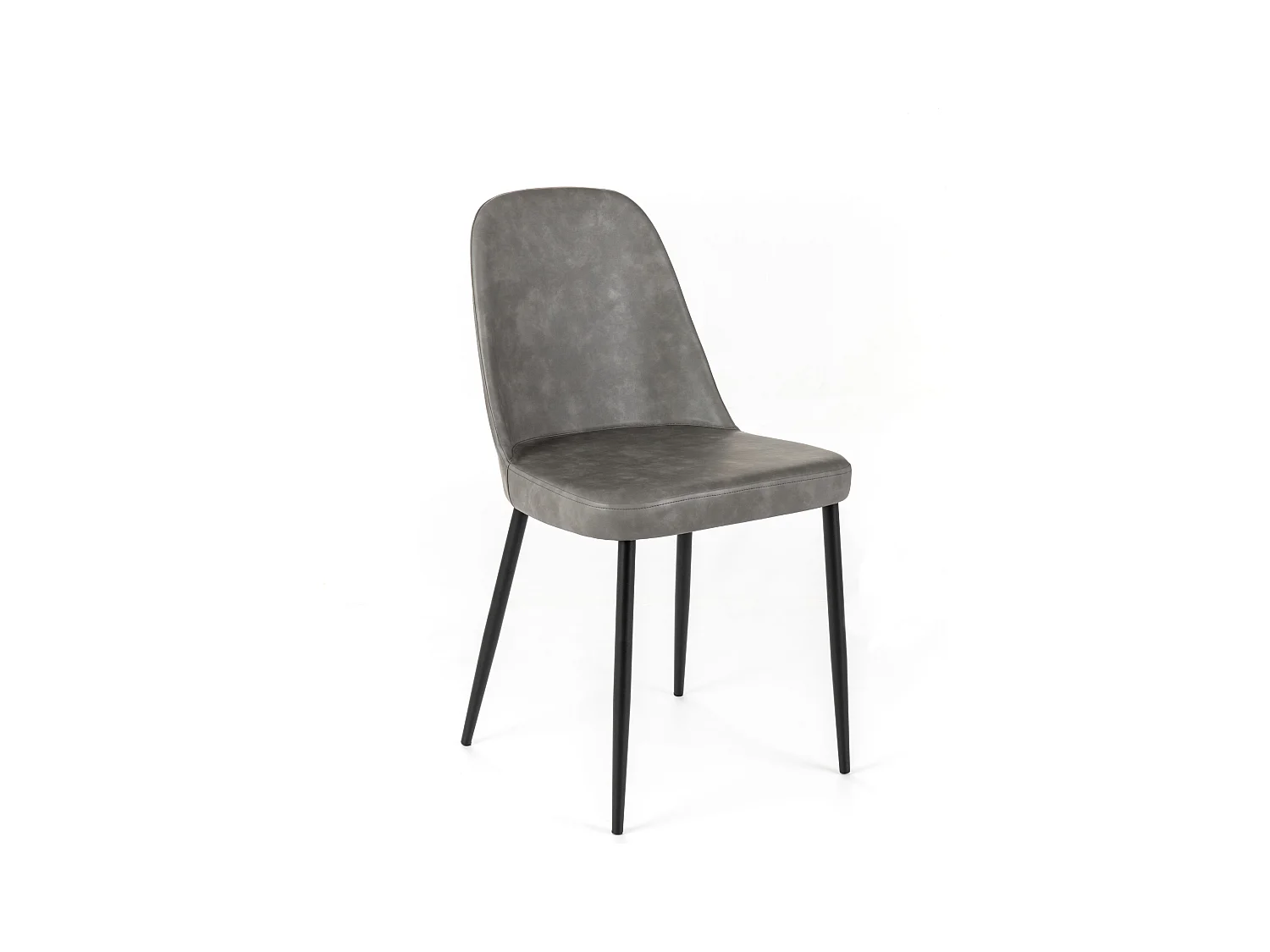 Ensemble de 4 chaises de salle à manger modernes gris clair « Damas » recouvertes de similicuir doux au toucher