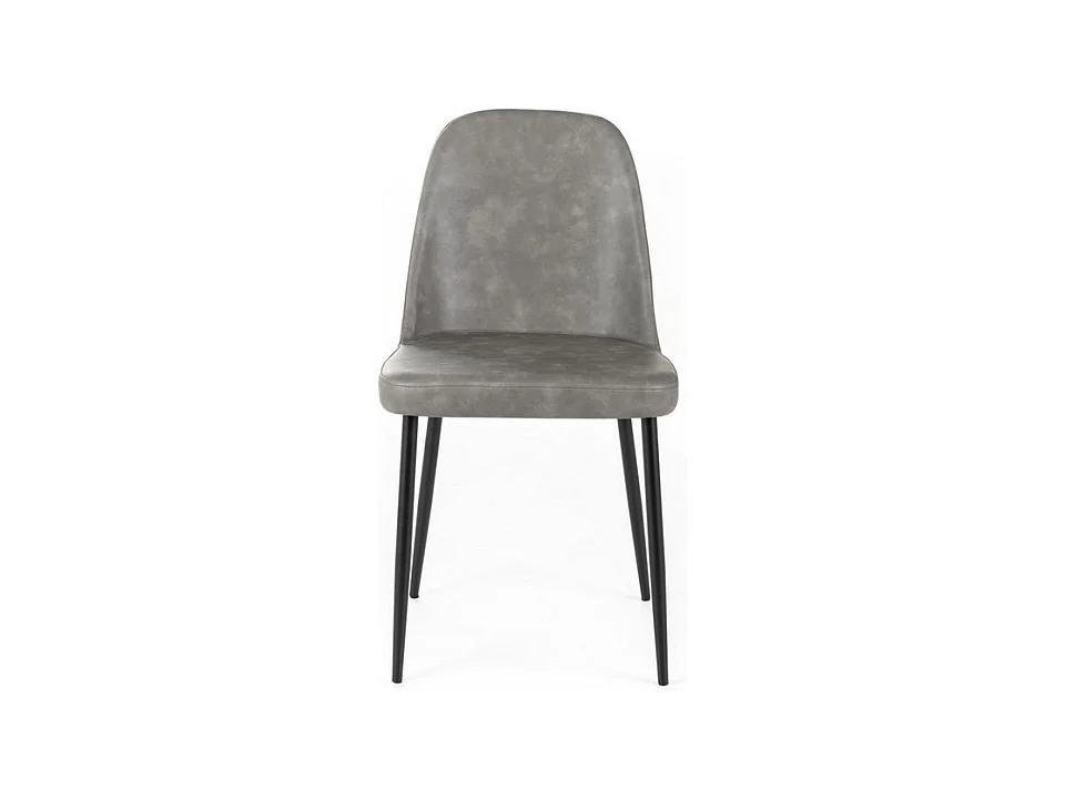Ensemble de 4 chaises de salle à manger modernes gris clair « Damas » recouvertes de similicuir doux au toucher