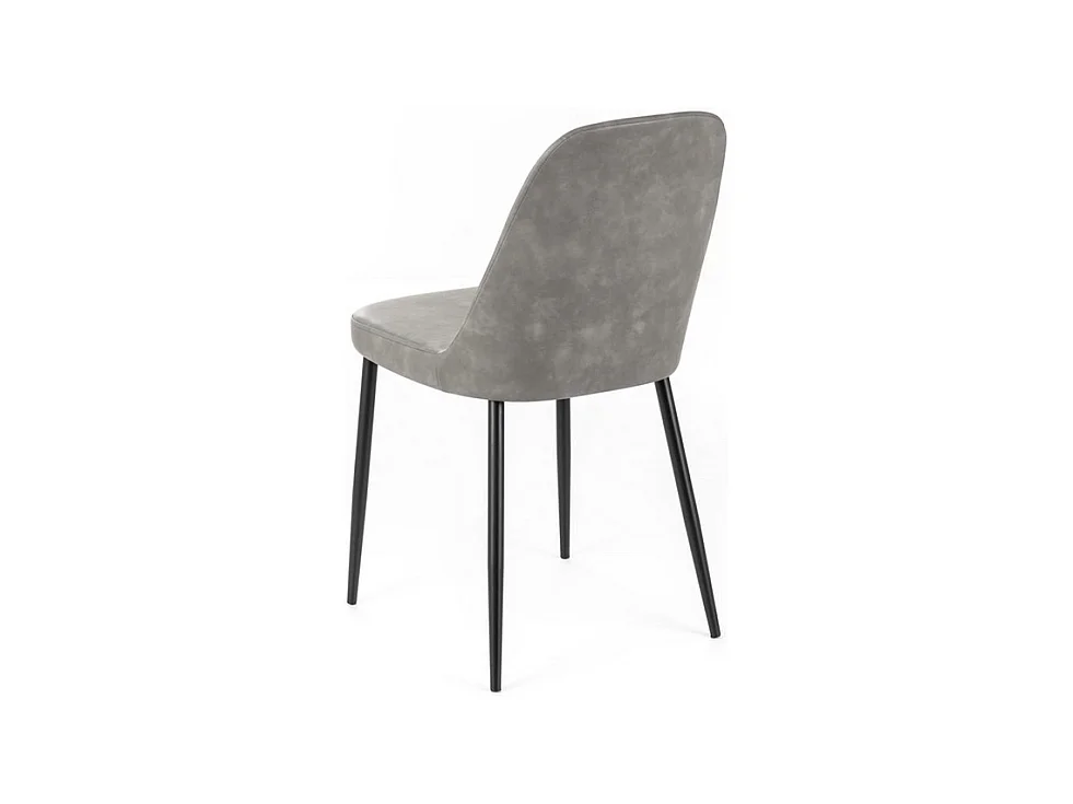 Ensemble de 4 chaises de salle à manger modernes gris clair « Damas » recouvertes de similicuir doux au toucher