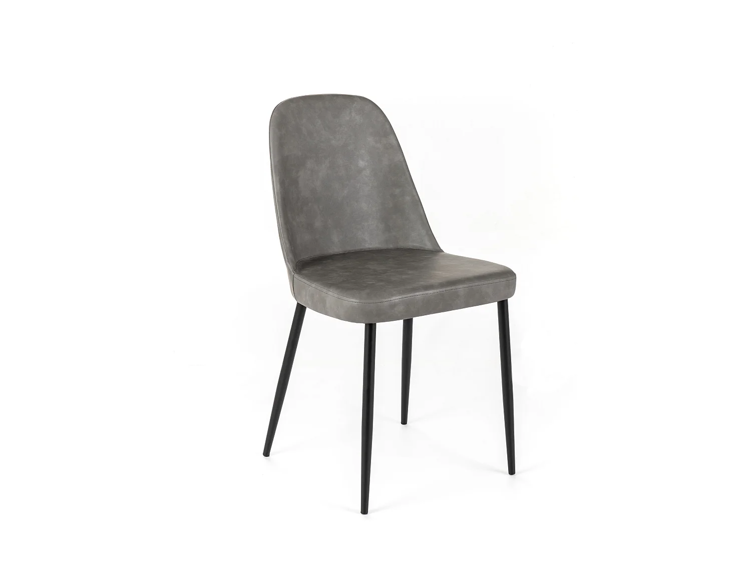 Set di 4 sedie moderne da pranzo grigio chiaro "Damasco" imbottite in similpelle soft touch