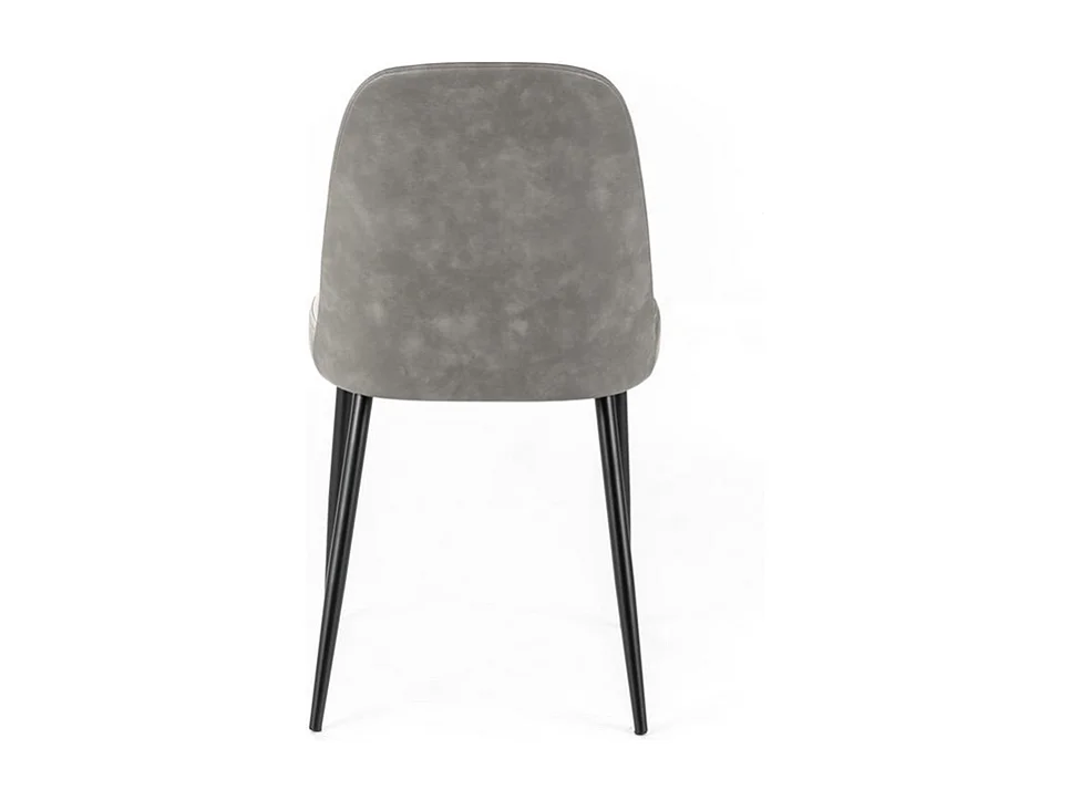 Zestaw 4 nowoczesnych jasnoszarych krzeseł do jadalni „Damascus” obitych miękką w dotyku skórą ekologiczną