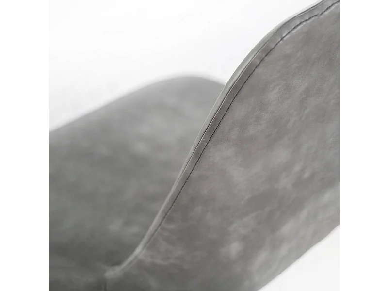 Zestaw 4 nowoczesnych jasnoszarych krzeseł do jadalni „Damascus” obitych miękką w dotyku skórą ekologiczną