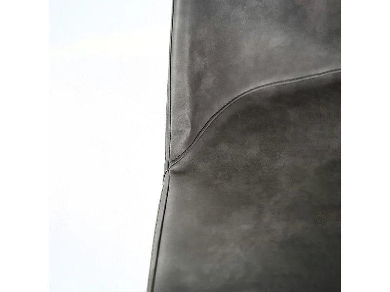 Zestaw 4 nowoczesnych jasnoszarych krzeseł do jadalni „Damascus” obitych miękką w dotyku skórą ekologiczną