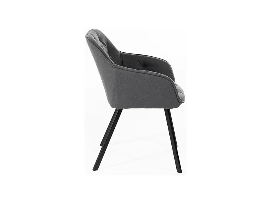 Set di 4 sedie imbottite grigio scuro "Dalia" da soggiorno in tessuto gambe in metallo verniciato cm 55x60 79h