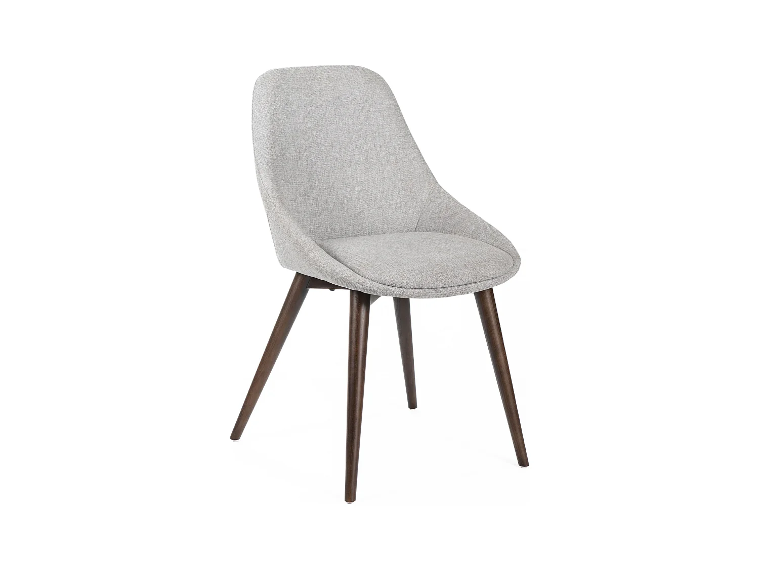 Lot de 4 chaises de salle à manger modernes en tissu gris clair "Zaira" structure en bois 49x58 cm 85h