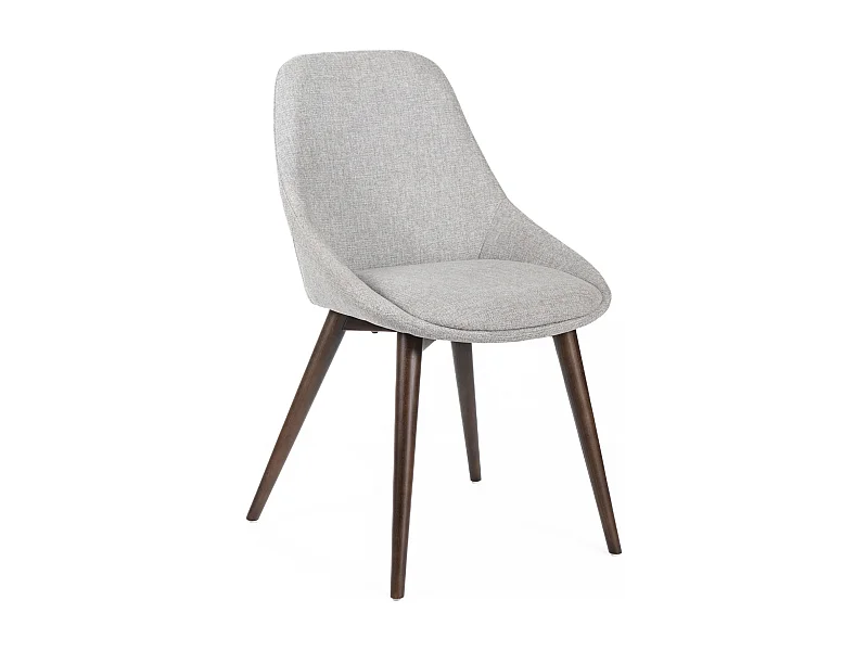 Conjunto de 4 cadeiras de jantar modernas em tecido cinza claro "Zaira" estrutura de madeira 49x58 cm 85h