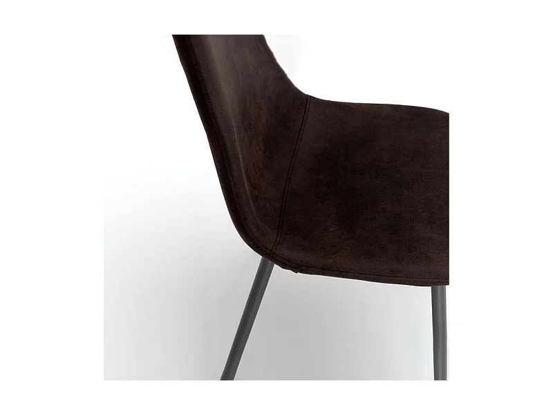 Set di 4 sedie imbottite marrone "Ginestra" moderni in similpelle cm 50x44 84h