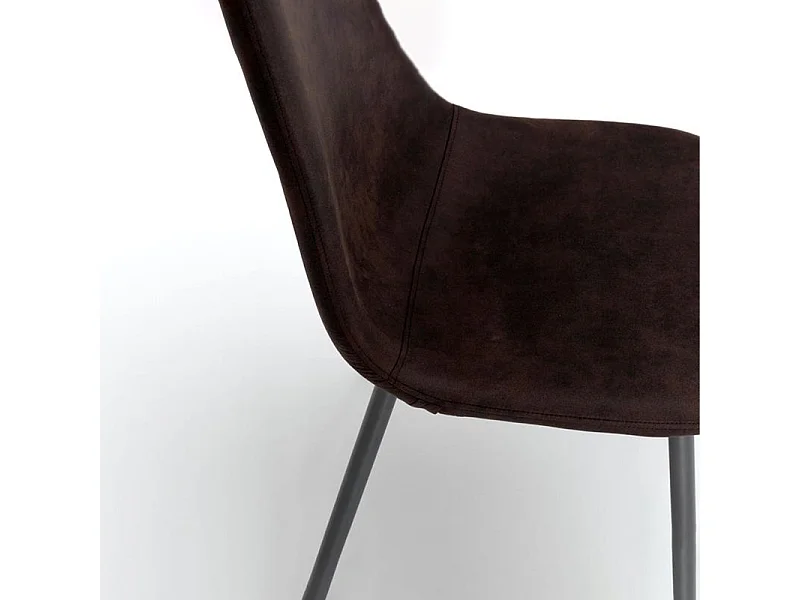 Set di 4 sedie imbottite marrone "Ginestra" moderni in similpelle cm 50x44 84h