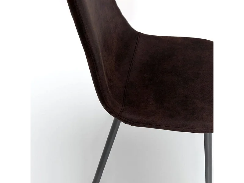 Set di 4 sedie imbottite marrone "Ginestra" moderni in similpelle cm 50x44 84h