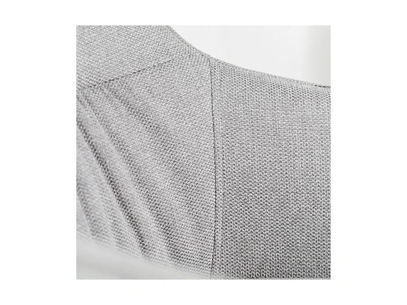 Lot de 4 chaises rembourrées "Anémone", fauteuils de salon modernes en tissu gris clair