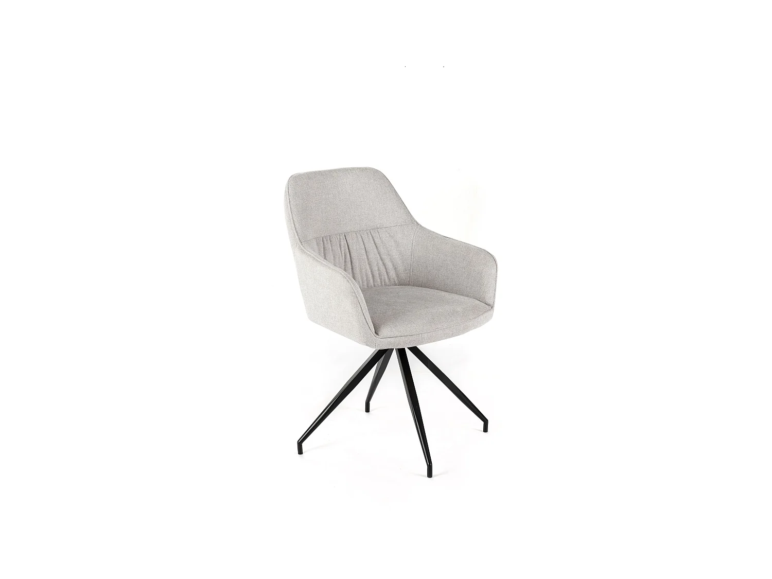Set di 4 sedie imbottite "Anemone" poltrone moderne da soggiorno in tessuto grigio chiaro