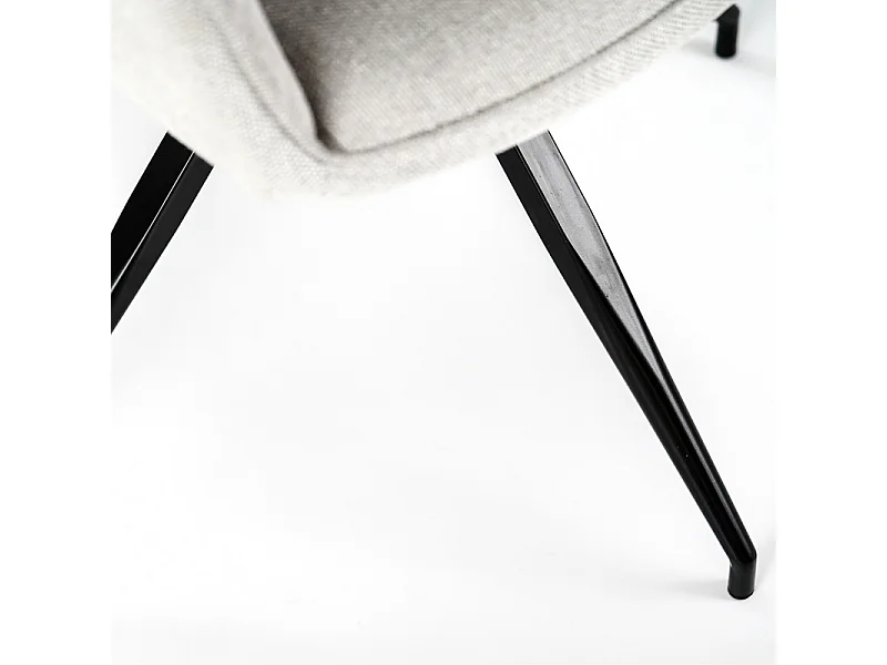 Set di 4 sedie imbottite "Anemone" poltrone moderne da soggiorno in tessuto grigio chiaro