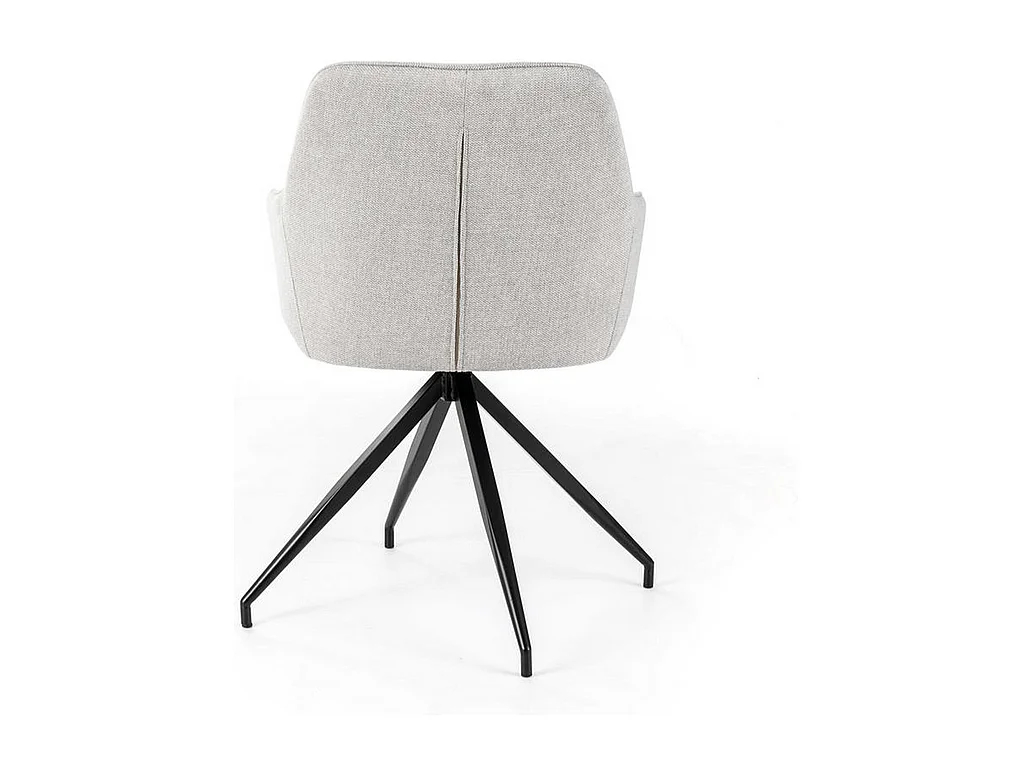 Set di 4 sedie imbottite "Anemone" poltrone moderne da soggiorno in tessuto grigio chiaro