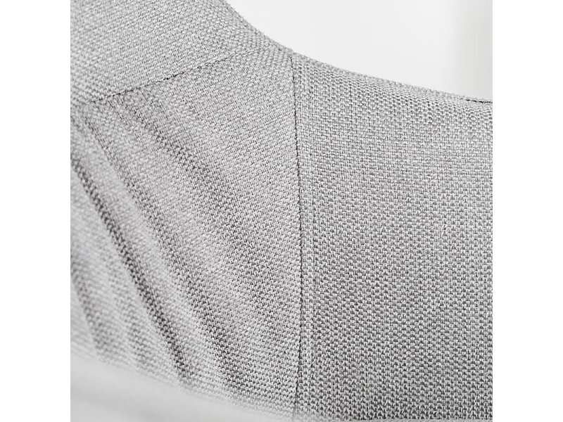 Komplet 4 krzeseł tapicerowanych "Anemone", nowoczesne fotele do salonu w tkaninie jasnoszarej