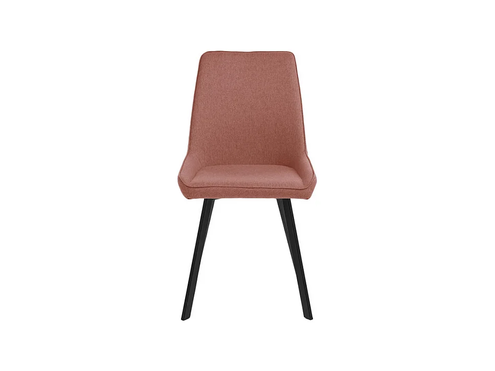 Set van 4 moderne "Woody" roestkleurige stoffen woonkamerstoelen met metalen poten, 46x57 cm, 80 cm hoog