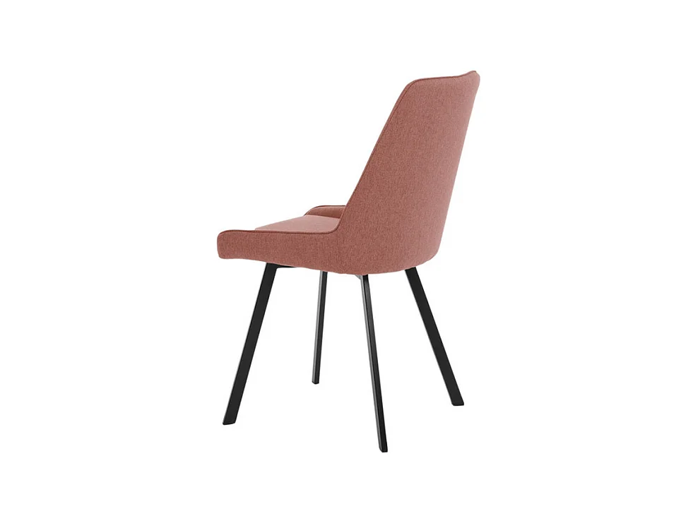 Set van 4 moderne "Woody" roestkleurige stoffen woonkamerstoelen met metalen poten, 46x57 cm, 80 cm hoog