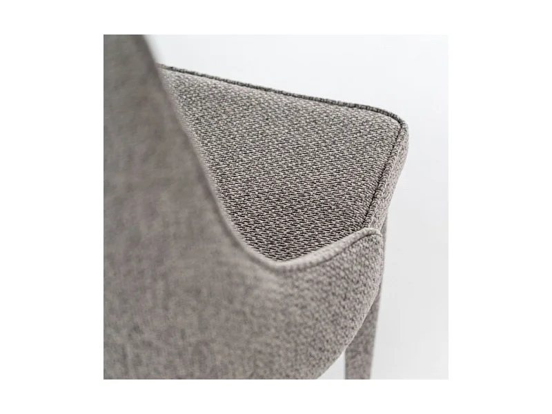 Lot de 4 chaises rembourrées « Edera », fauteuils modernes en tissu gris, 46x46 cm, 91h