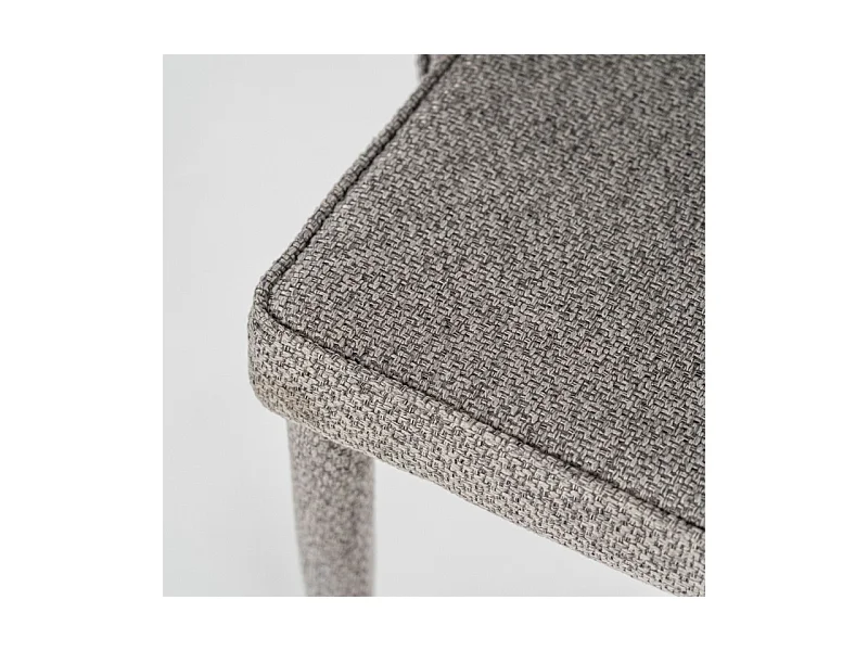 Lot de 4 chaises rembourrées « Edera », fauteuils modernes en tissu gris, 46x46 cm, 91h